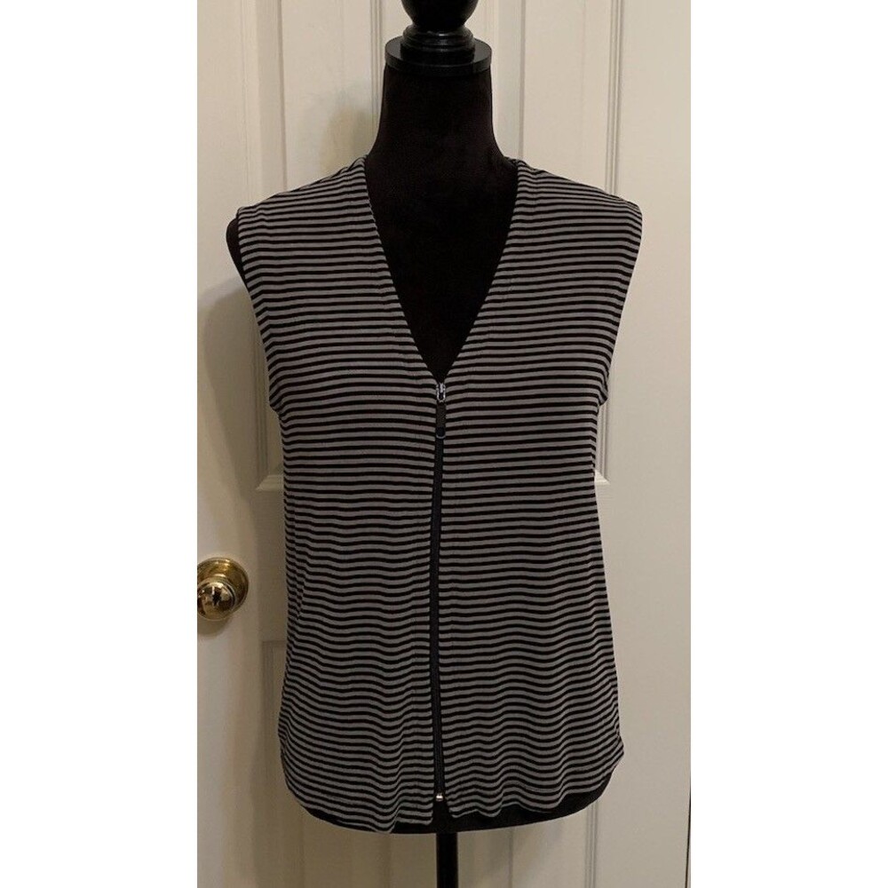 Private Edition by Chicos Size 1 Womens Medium Top Vintage Zip Front Slinky